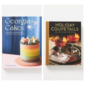 Anthropologie Book Bundle Georgia's Cakes + Holiday Coupetails Hardcover